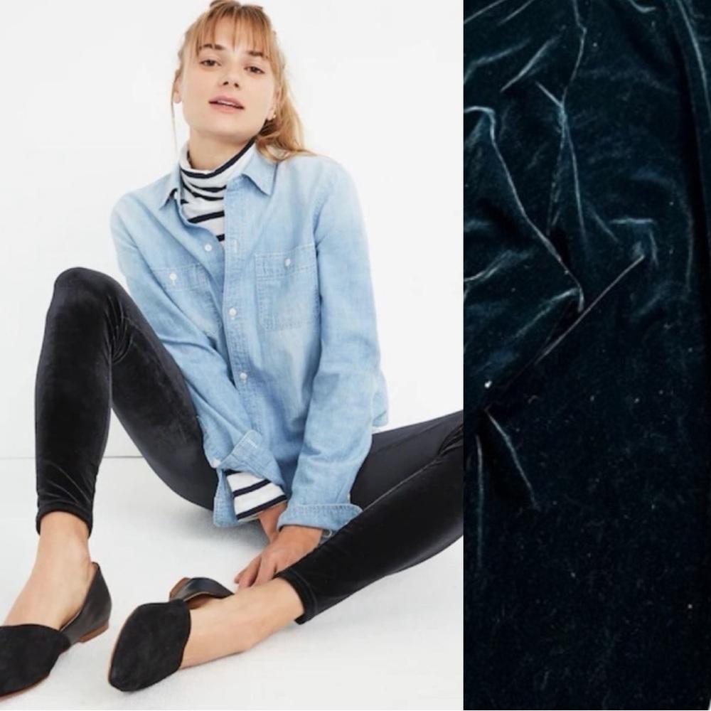 Madewell Black High Rise Velvet Leggings
